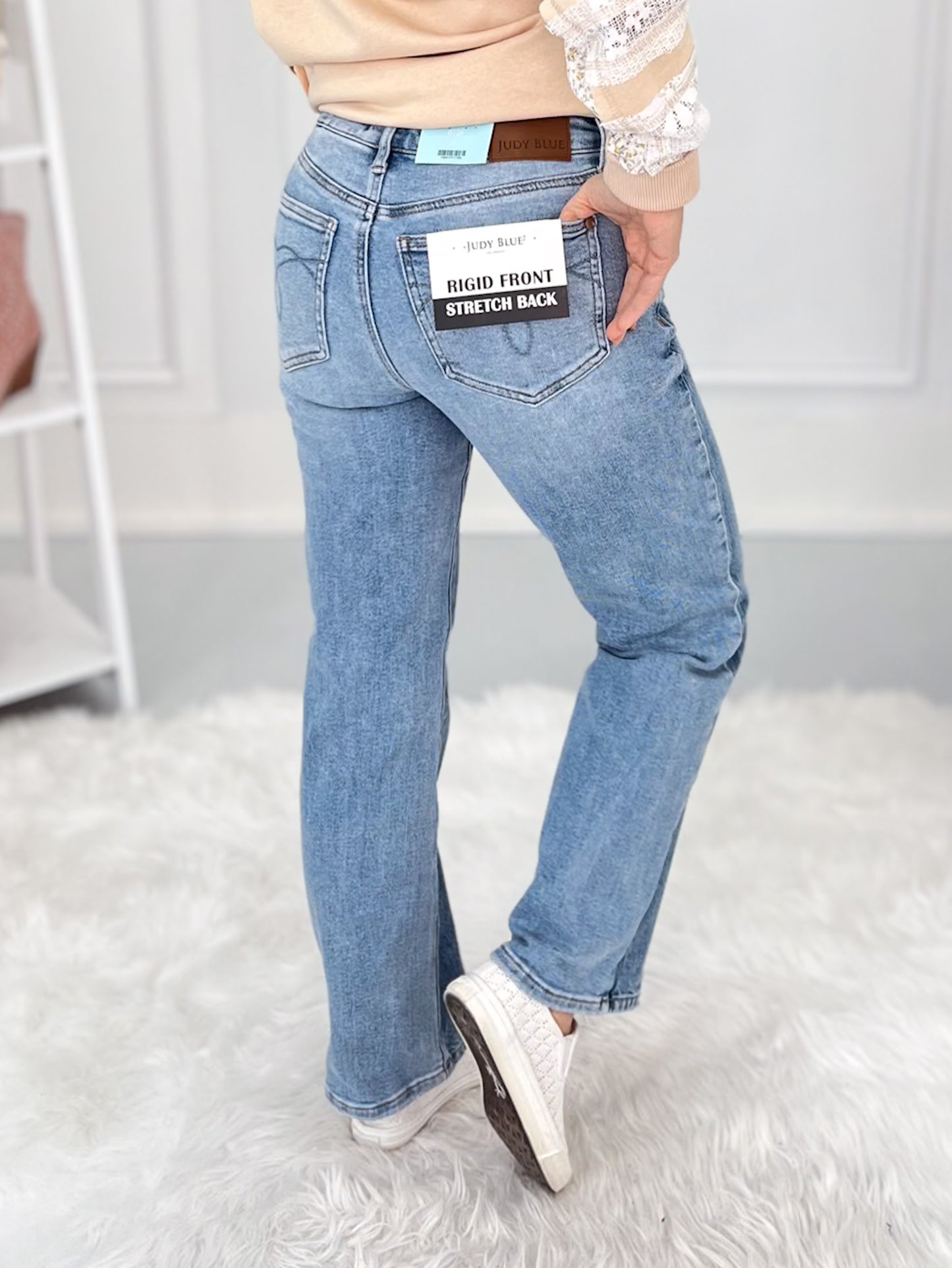 Split Decision - PETITE Judy Blue Rigid Magic Straight Leg Jean