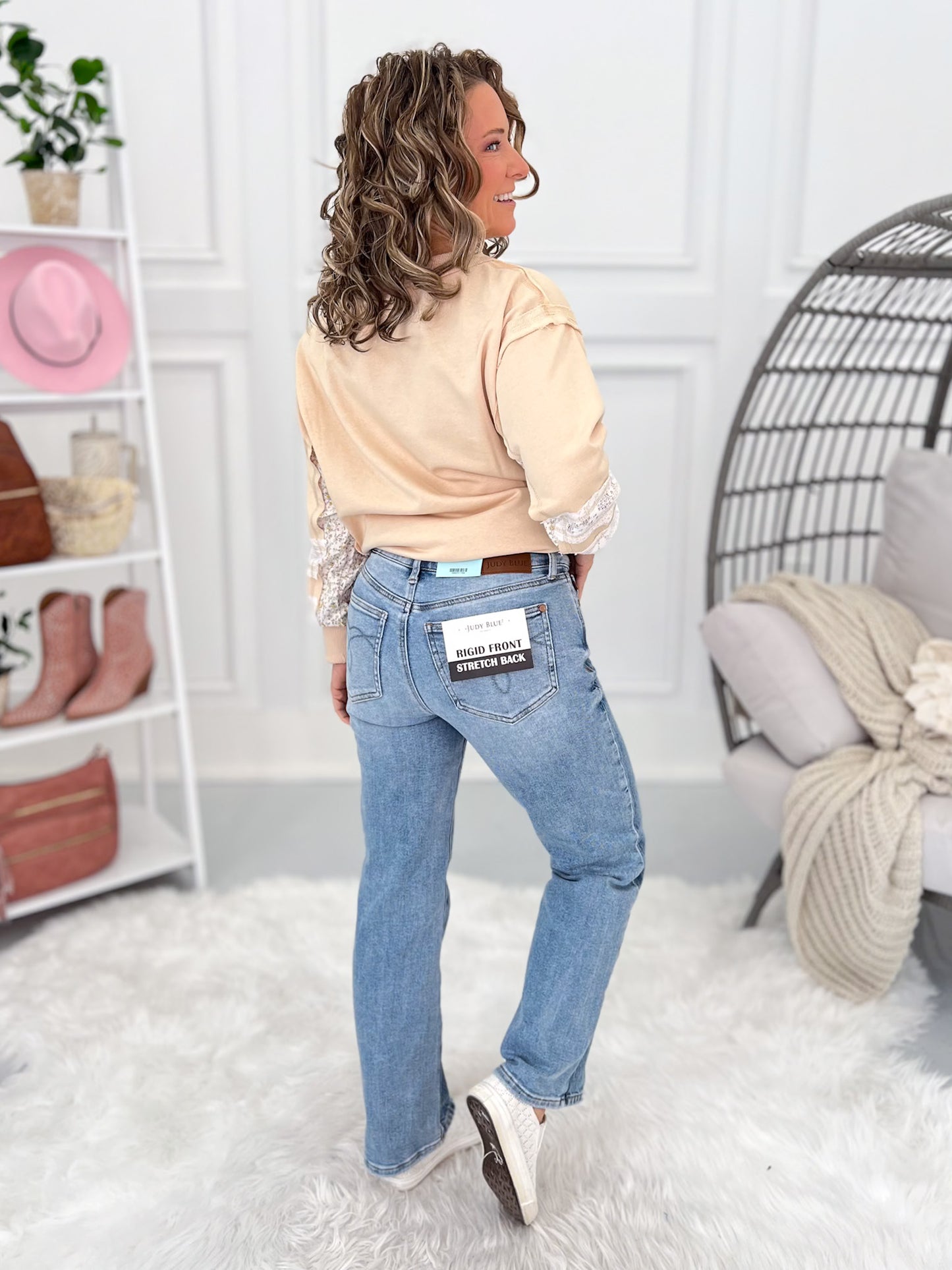 Split Decision - PETITE Judy Blue Rigid Magic Straight Leg Jean