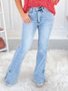 Kickin' It - Judy Blue Tummy Control Side Slit Slim Bootcut Jeans