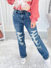 Worn Wild - Judy Blue Heavy Destroyed Straight Leg Jeans