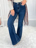 By My Side - Judy Blue Angled Side Seam Flare Jeans