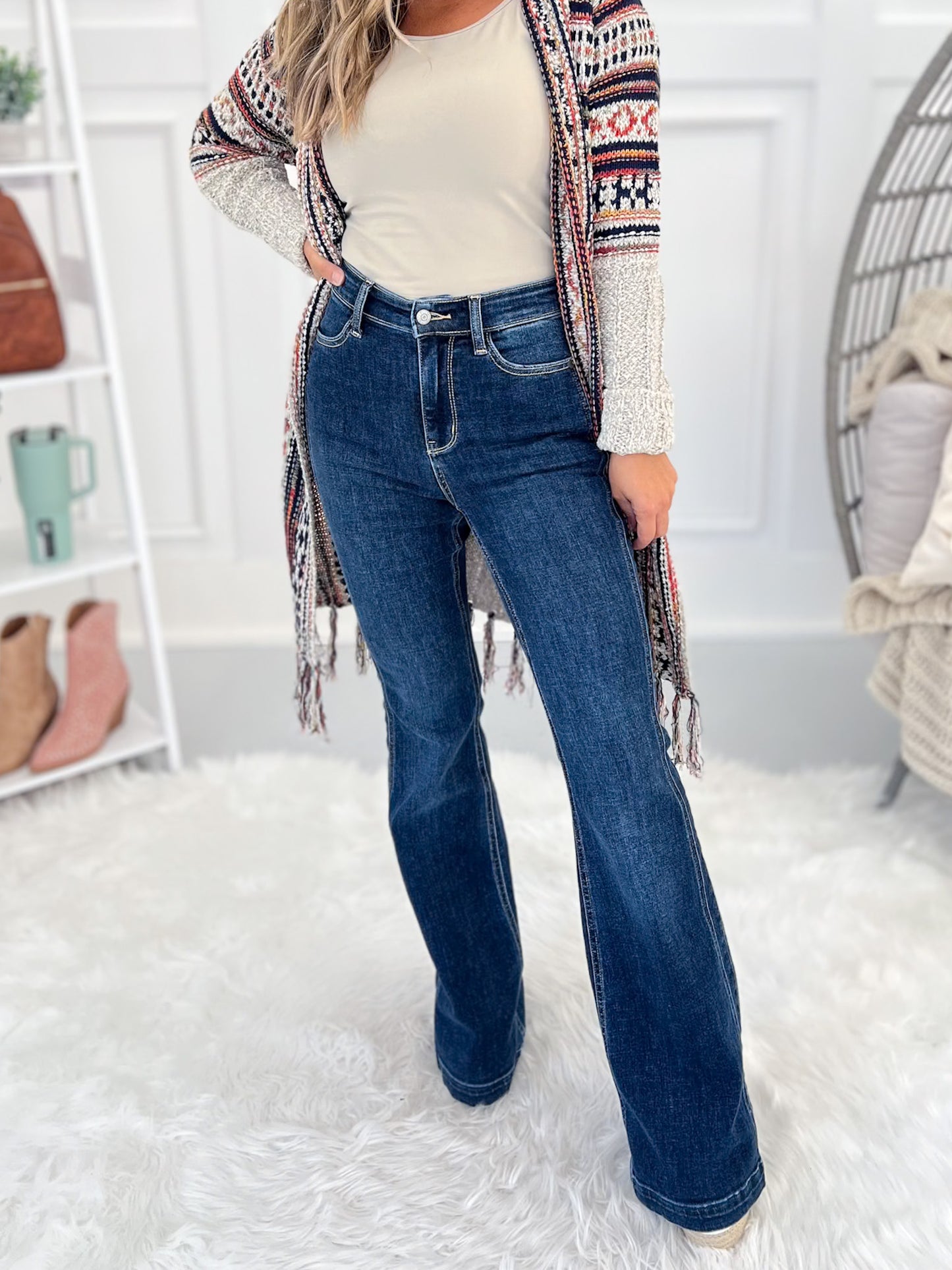 By My Side - Judy Blue Angled Side Seam Flare Jeans