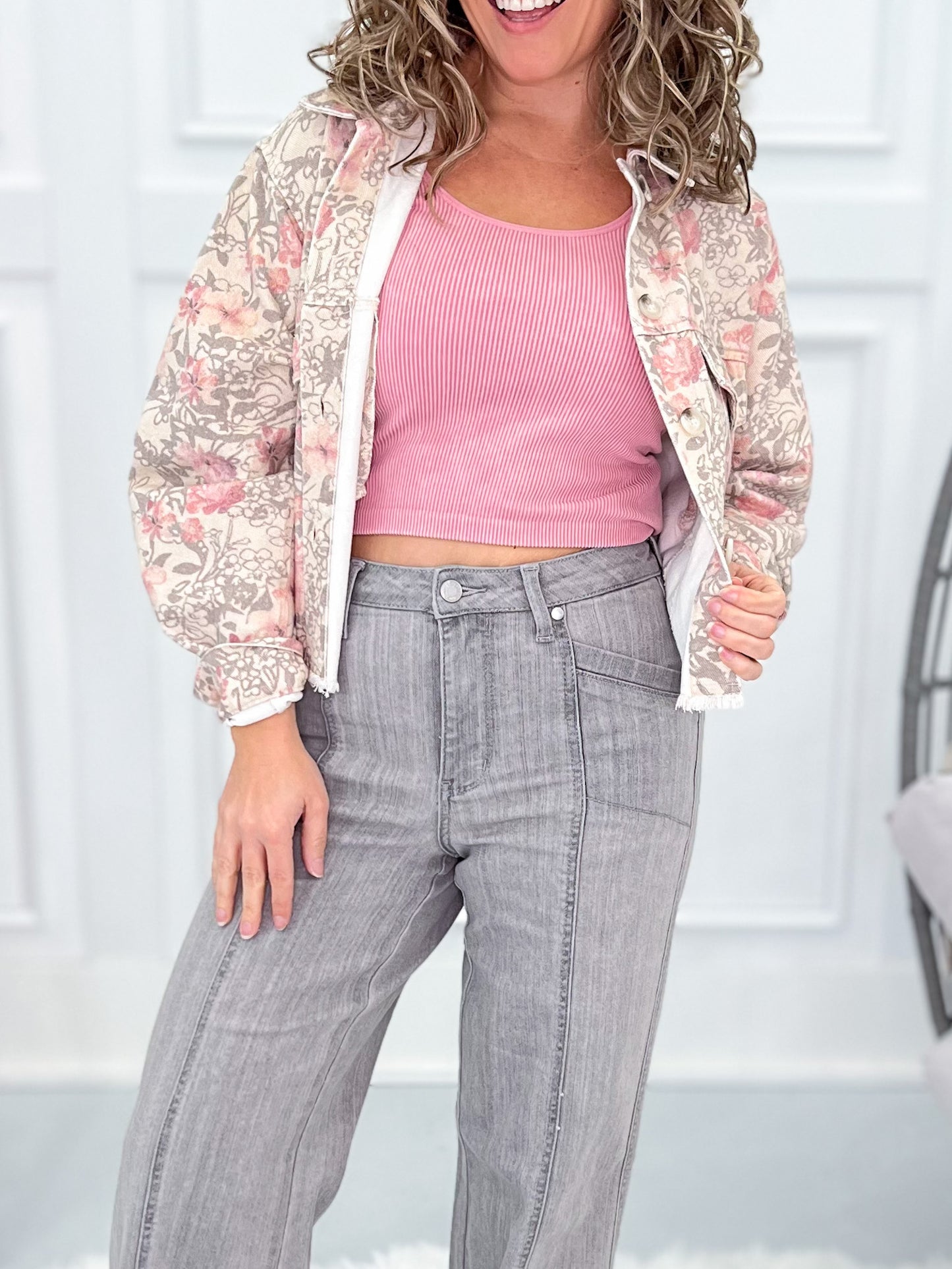 Soft Slate - Judy Blue Retro Wide Leg Grey Jean