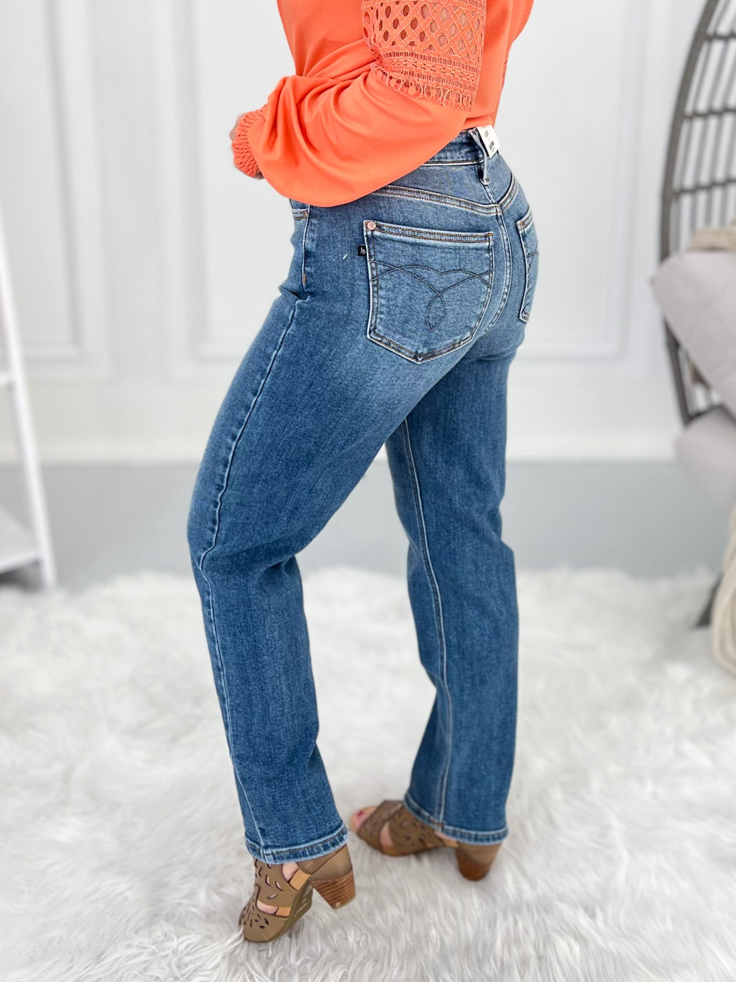 A Step Ahead - Judy Blue Ankle Straight Leg Jean