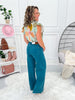Teal Appeal - Judy Blue Wide Leg Utility Jean