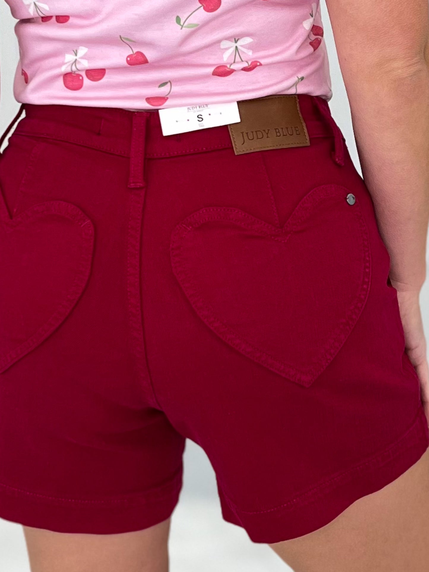 I Heart You - Judy Blue Tummy Control Heart Pocket Trouser Shorts