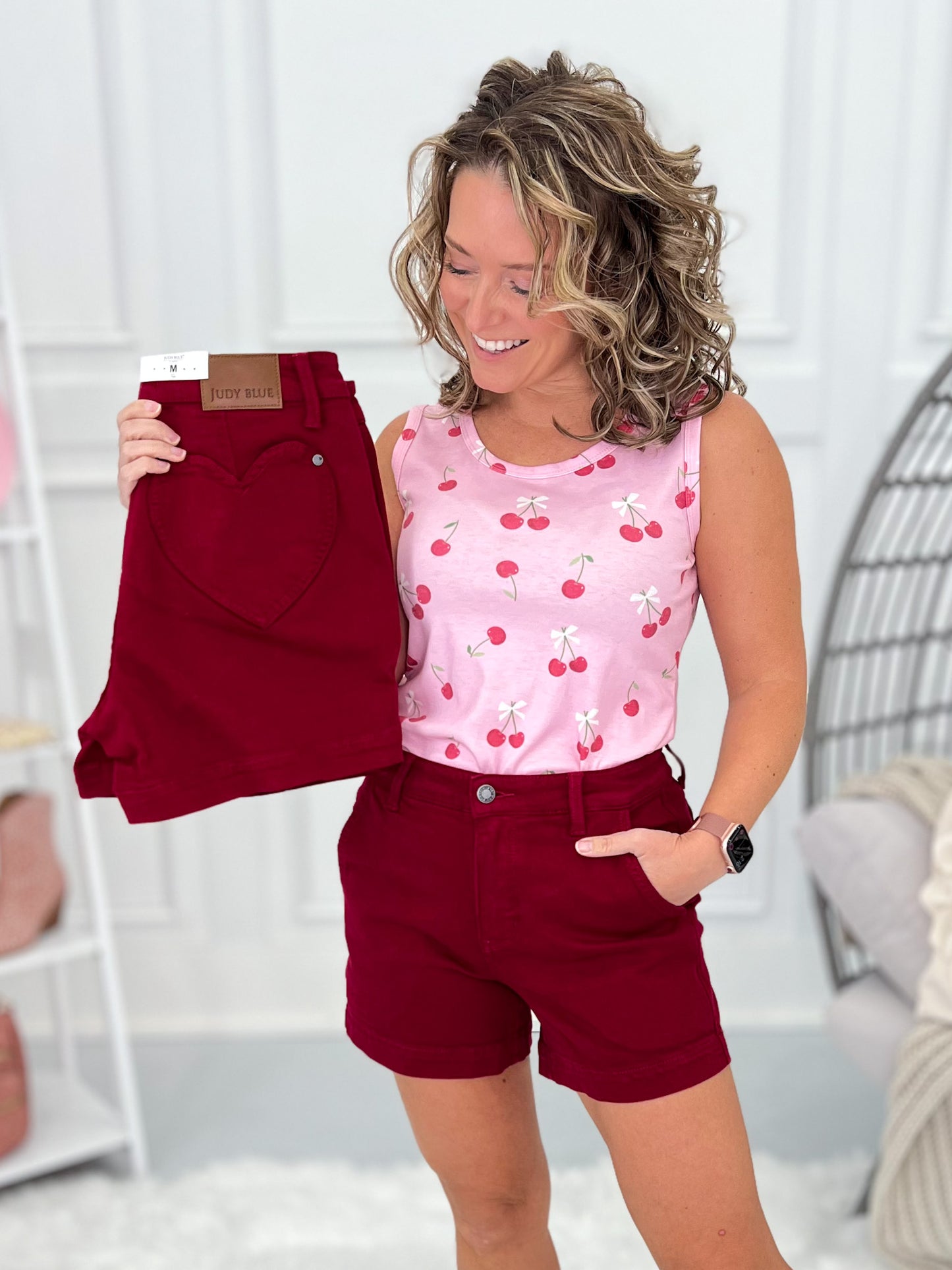 I Heart You - Judy Blue Tummy Control Heart Pocket Trouser Shorts