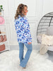 Super Soft Funnel Neck Hoodie - Sapphire Floral