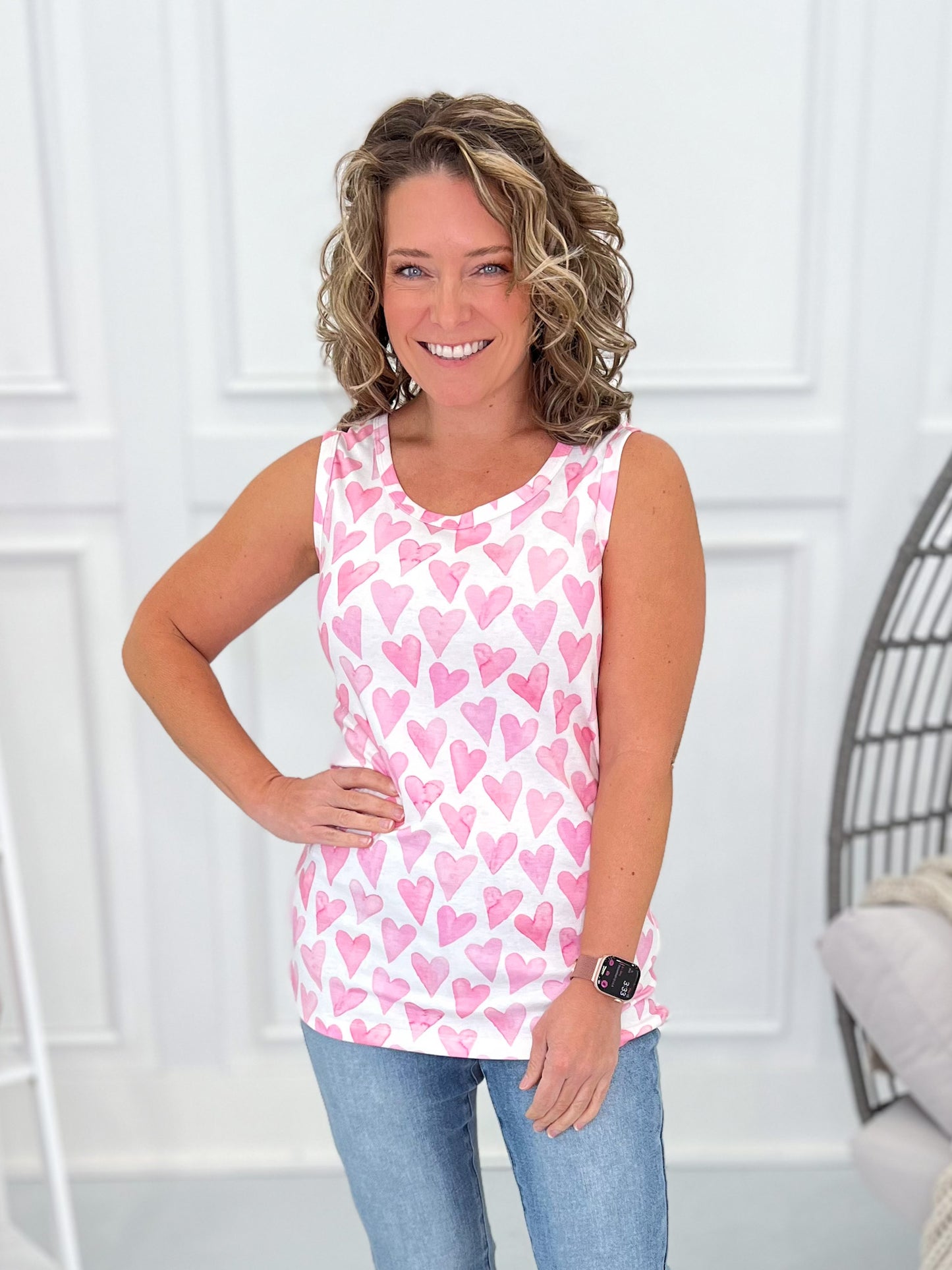 Basic Ava Tank - Blushing Hearts