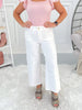 White Noise - Judy Blue Cropped Wide Leg Jean