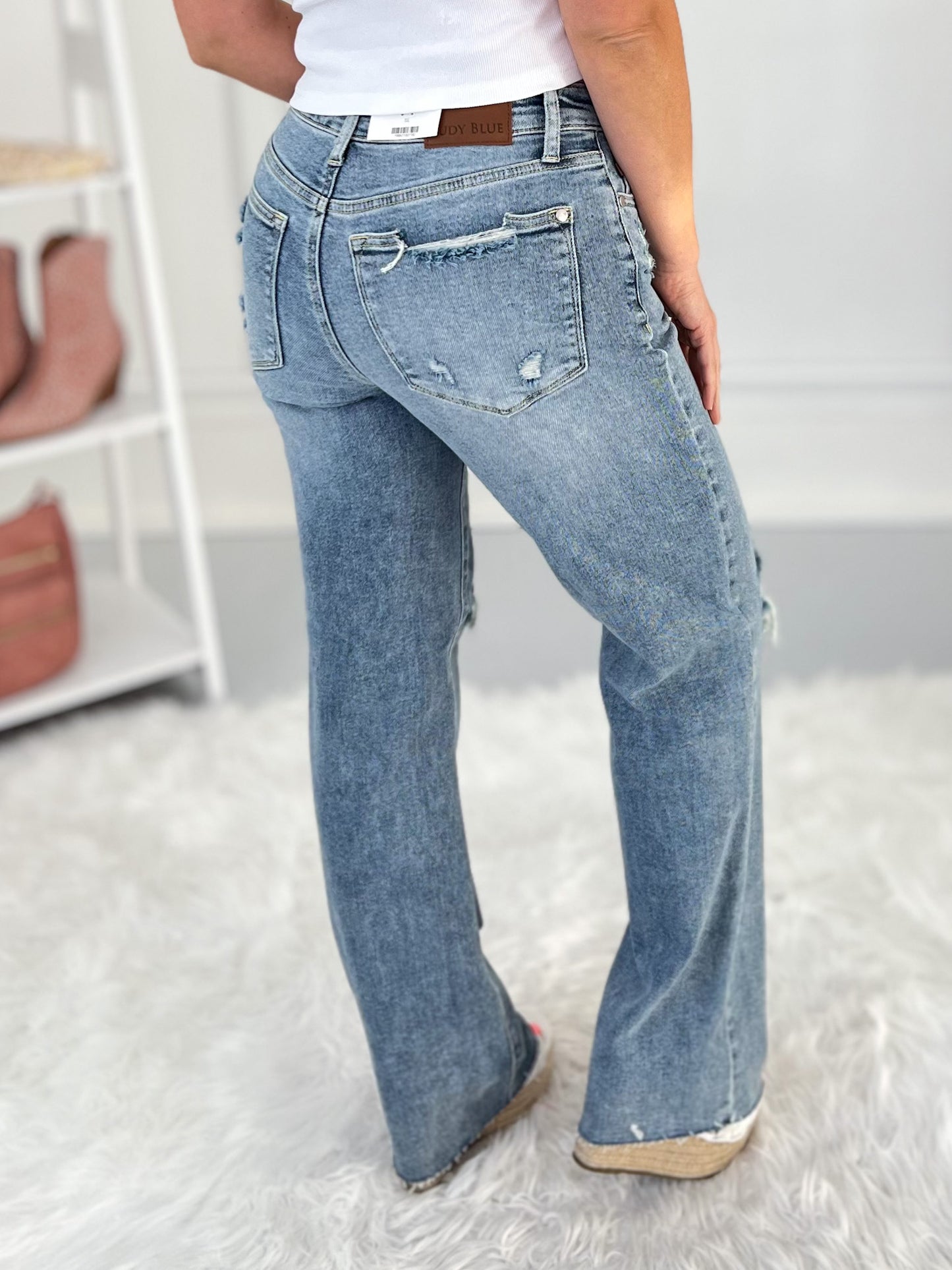 Be Kind, Rewind - Judy Blue Distressed 90's Straight Leg Jean