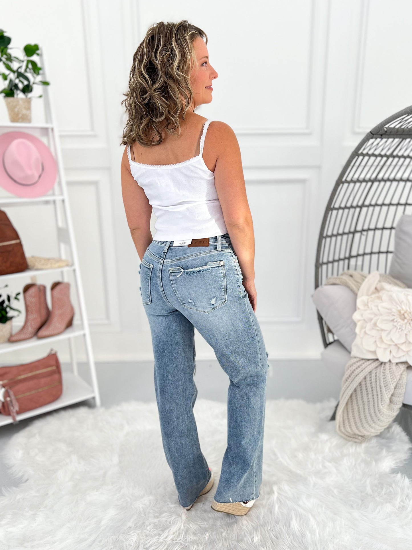 Be Kind, Rewind - Judy Blue Distressed 90's Straight Leg Jean