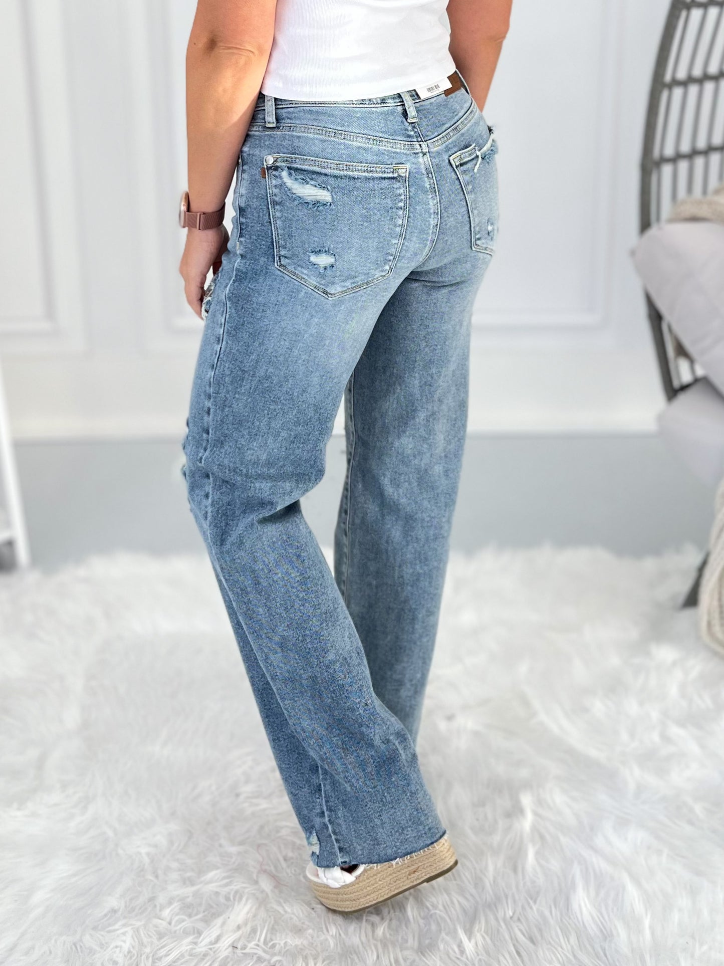 Be Kind, Rewind - Judy Blue Distressed 90's Straight Leg Jean