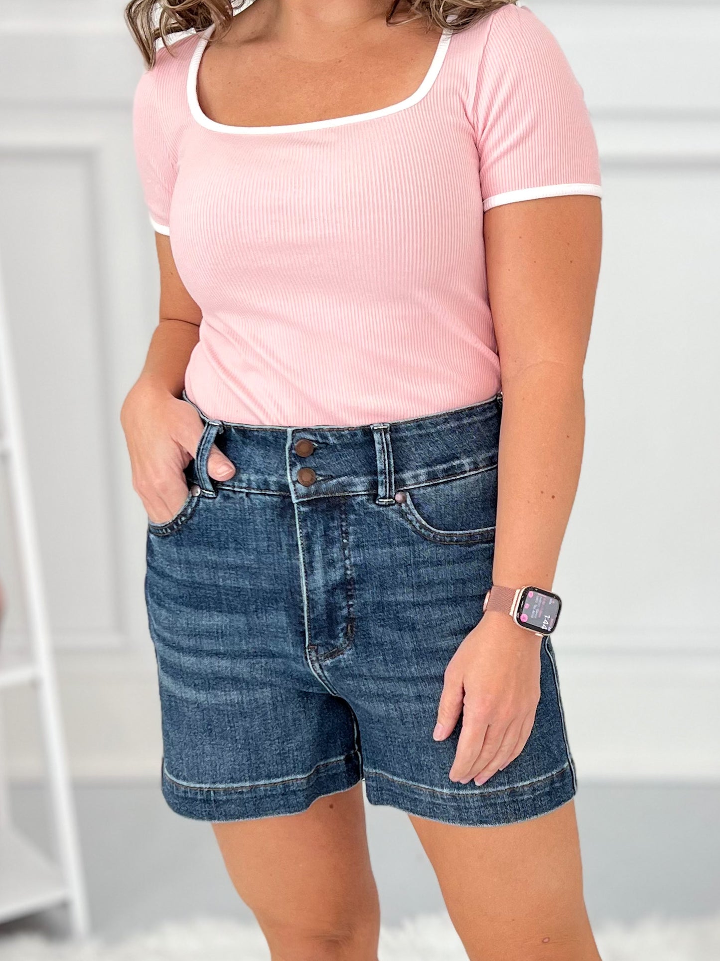 Locked In - Judy Blue Tummy Control Slim Fit Shorts