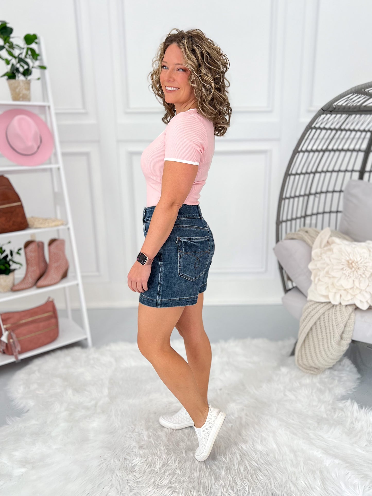 Locked In - Judy Blue Tummy Control Slim Fit Shorts