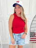 Faded Spirit - Judy Blue Stars & Stripes Frayed Hem Shorts
