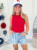 Faded Spirit - Judy Blue Stars & Stripes Frayed Hem Shorts