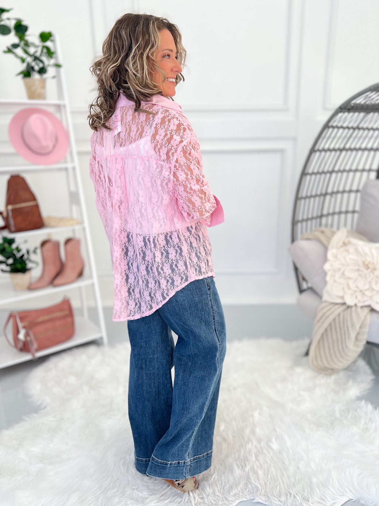 Would You Be Mine Lace Mesh Top