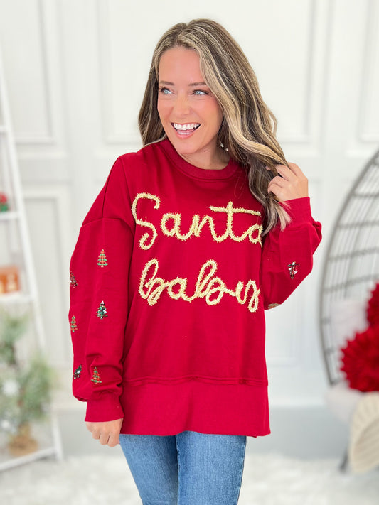 Santa Baby Sparkle Patch Sweatshirt