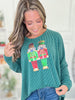 Ribbed Sequin Nutcracker Crewneck