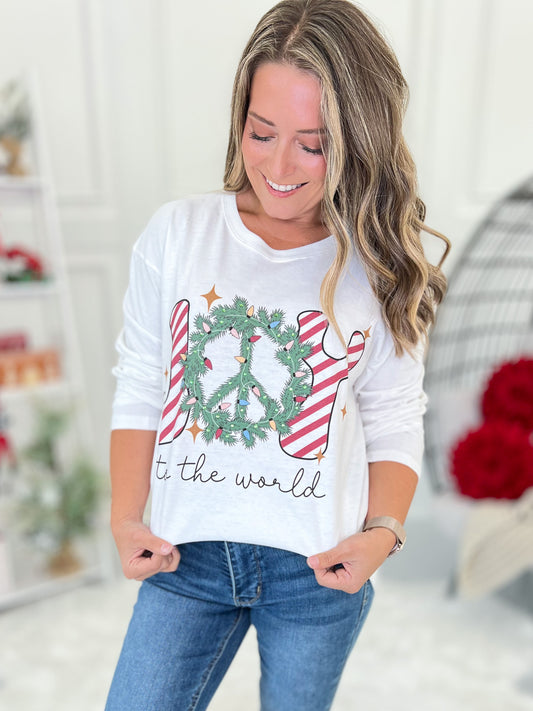 Joy To The World Rhinestone Graphic Tee