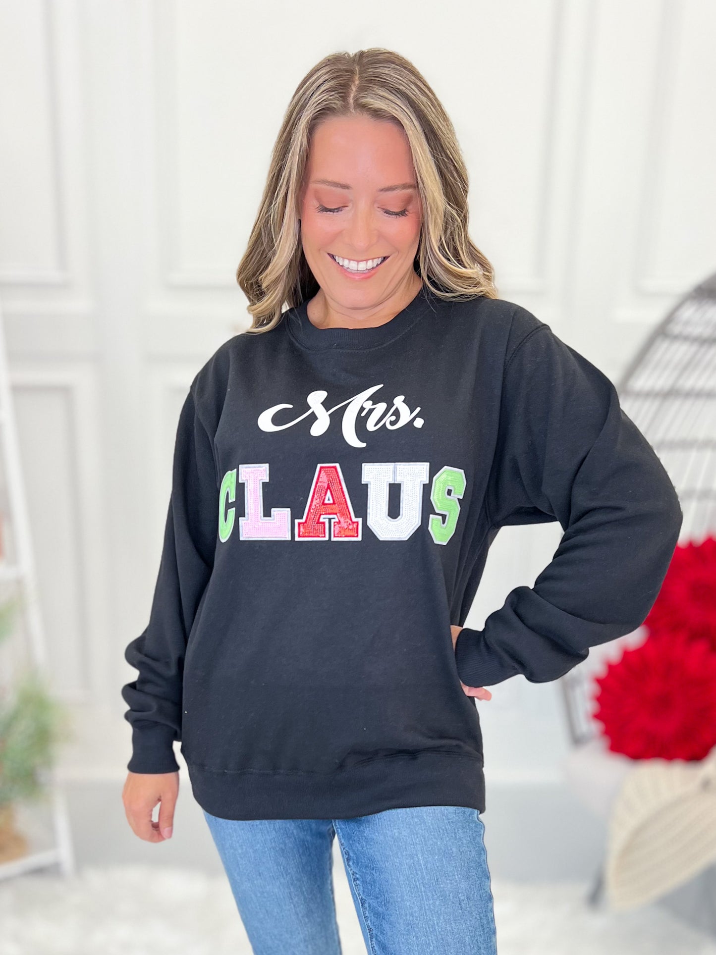 Mrs. Claus Sequin Graphic Sweatshirt