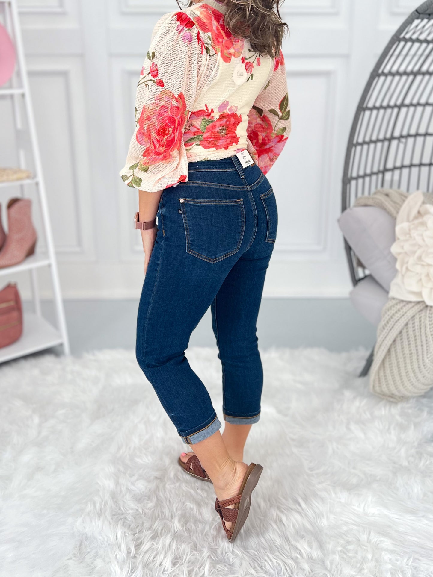 On Repeat - Judy Blue Cuffed Capri