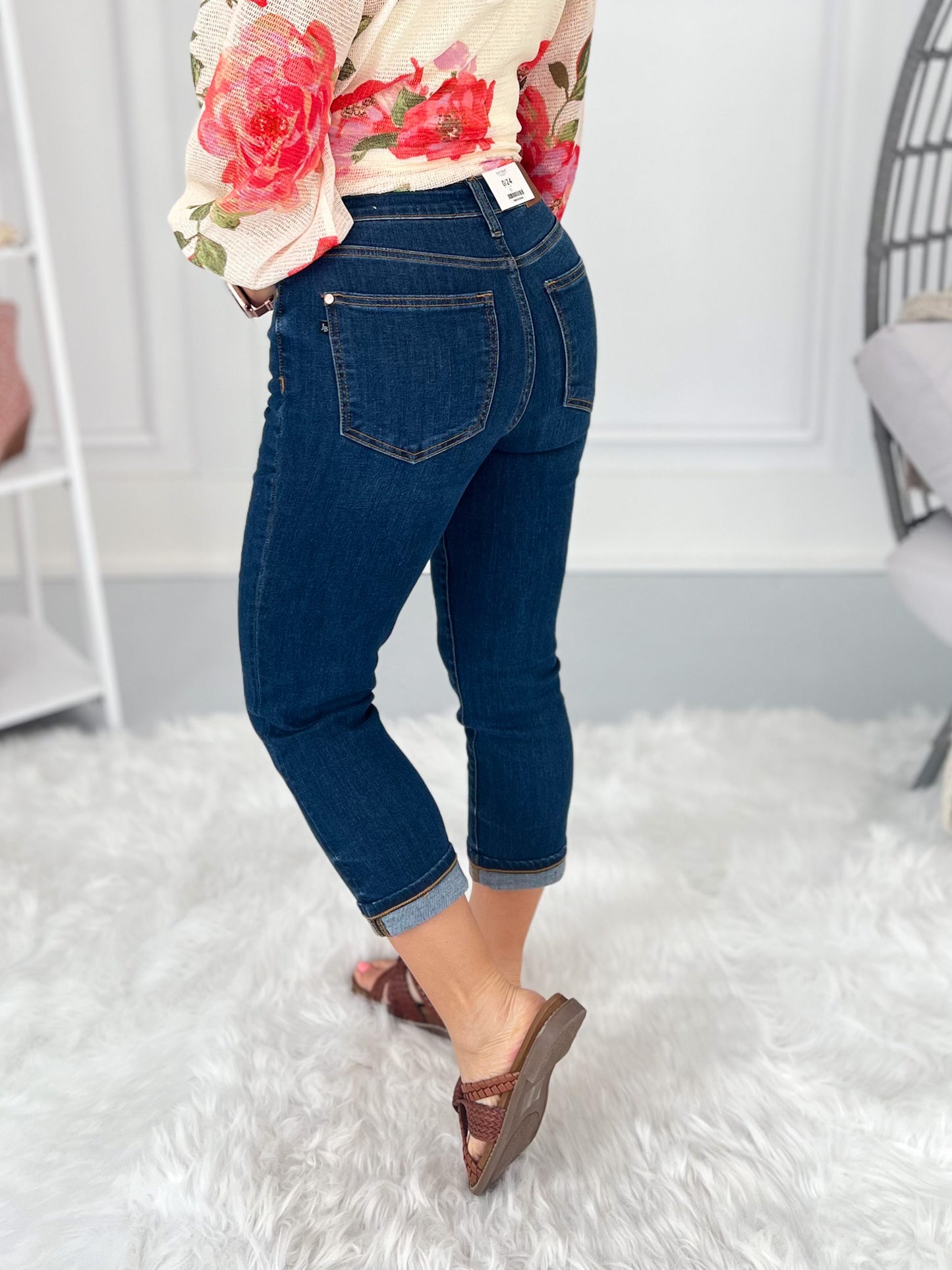 On Repeat - Judy Blue Cuffed Capri