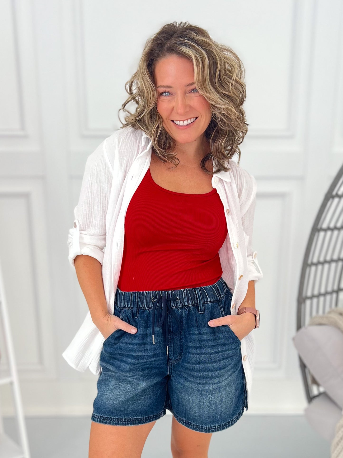 Float Your Boat - Judy Blue Featherweight Baggy Pull On Shorts