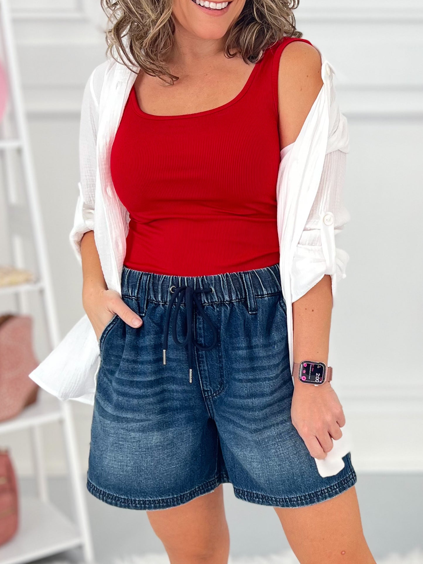 Float Your Boat - Judy Blue Featherweight Baggy Pull On Shorts