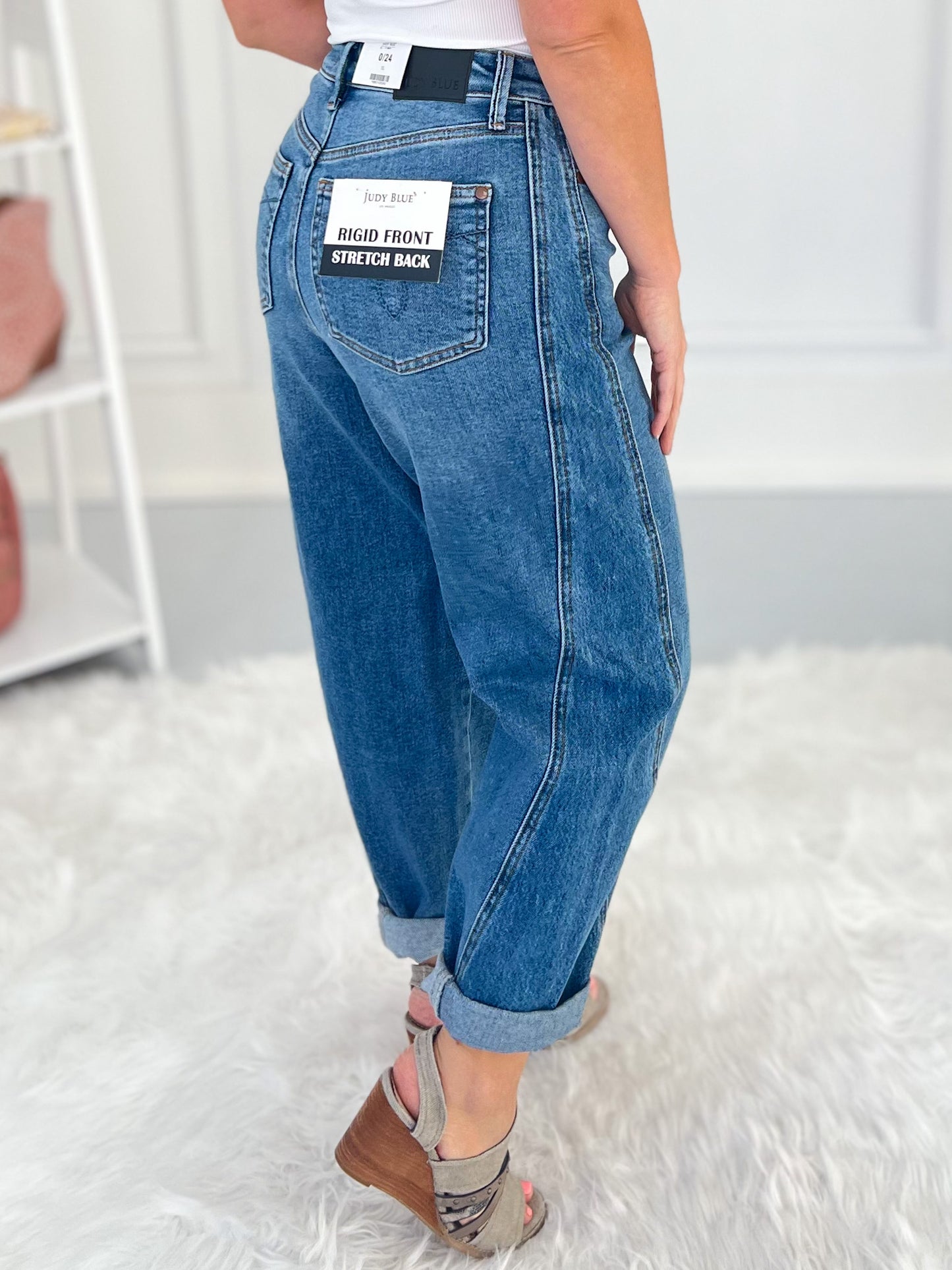 Perfect Balance - Judy Blue Rigid Magic Panel Barrel Jean