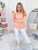 Hailey Pullover Hoodie - Coral Floral