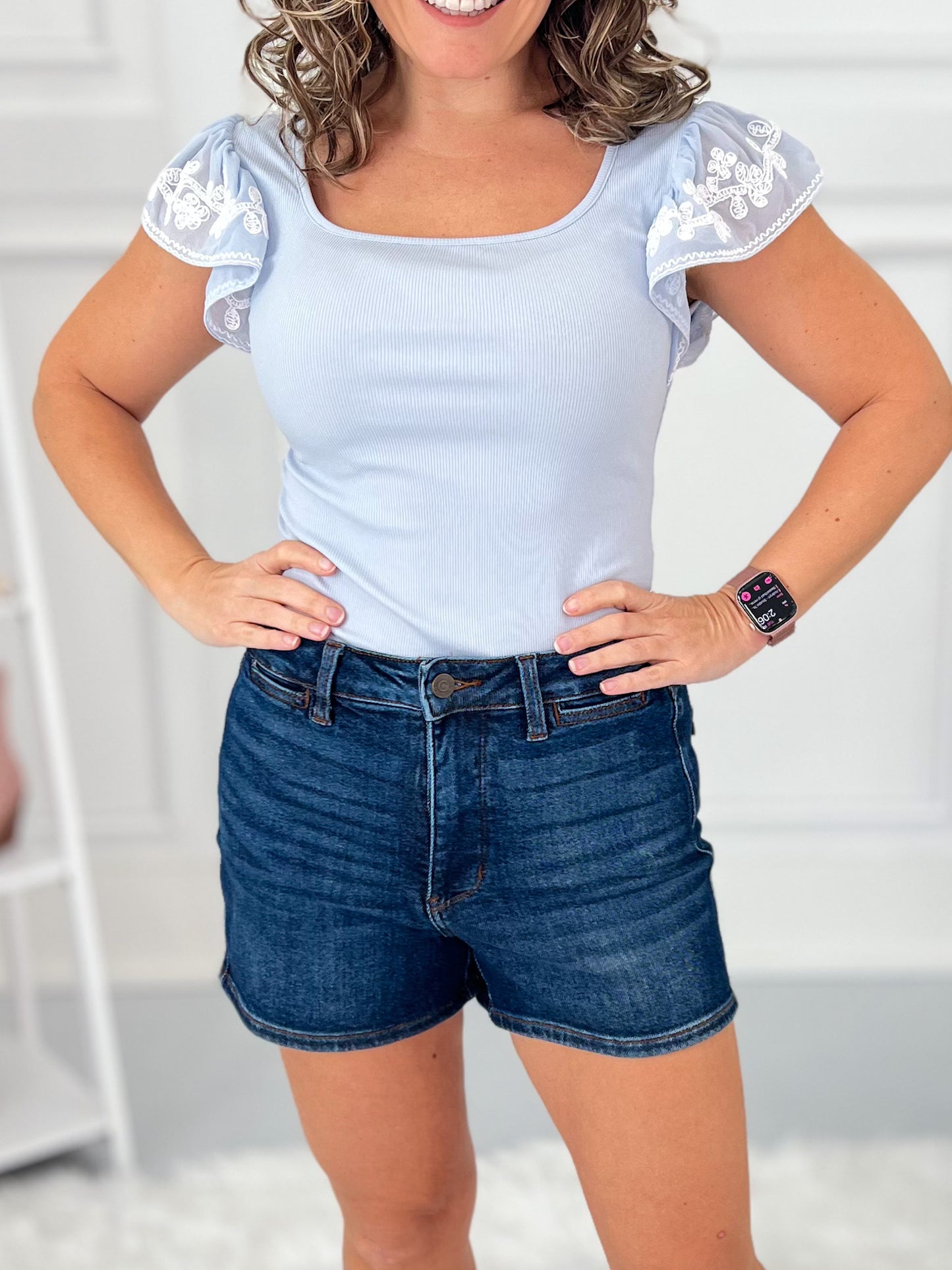 Dialed In - Judy Blue Tummy Control Slim Fit Shorts