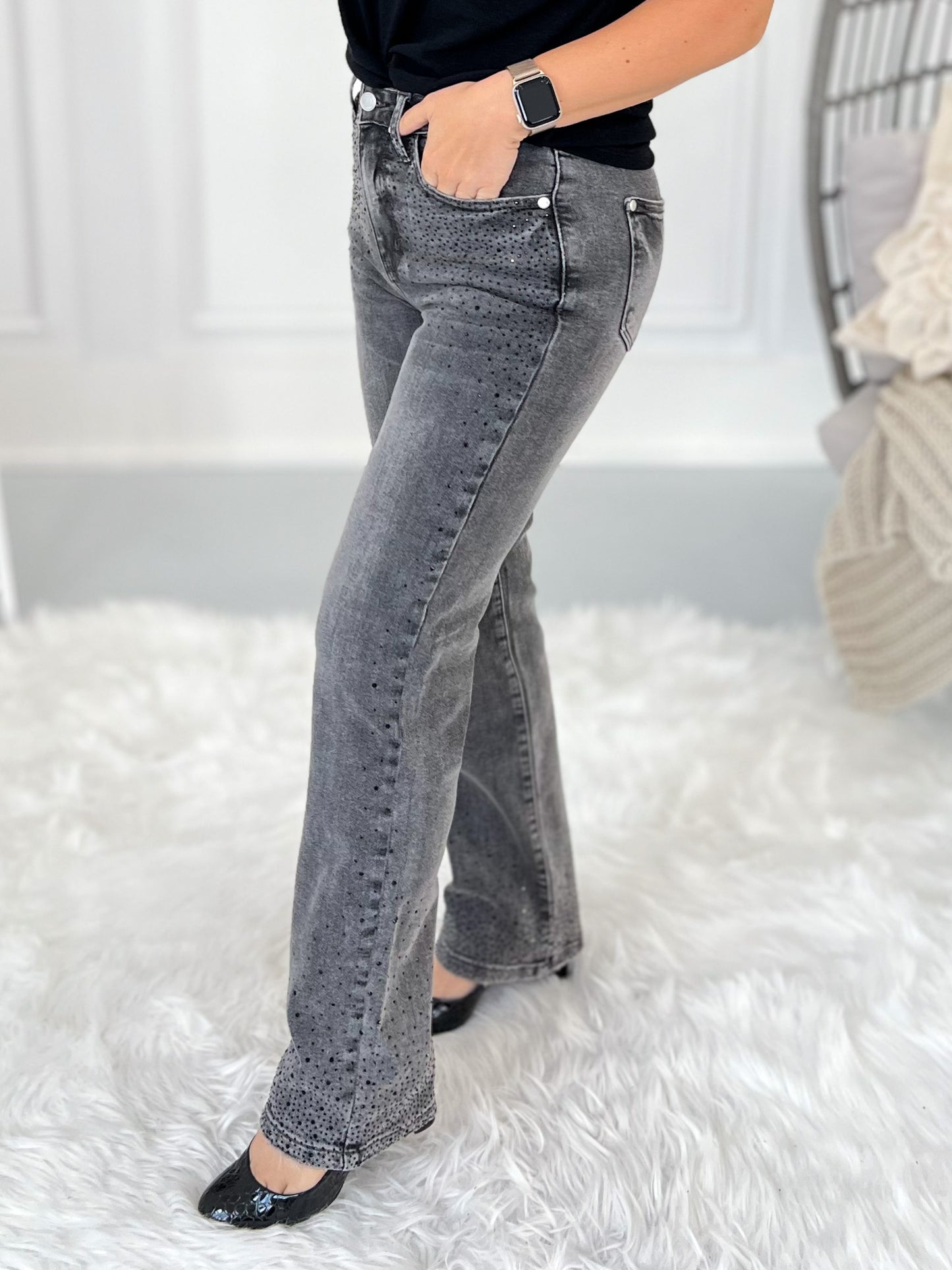 Judy Blue - Rhinestone Straight Leg Jeans