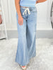 Drift Away - Judy Blue Featherweight Elastic Waistband Palazzo Jean