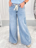 Drift Away - Judy Blue Featherweight Elastic Waistband Palazzo Jean