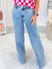 Game On - Judy Blue Stone Wash Retro Wide Leg Jean