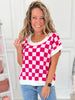 Checks The Boxes Knit Top