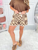 Box Office Checkered Denim Shorts