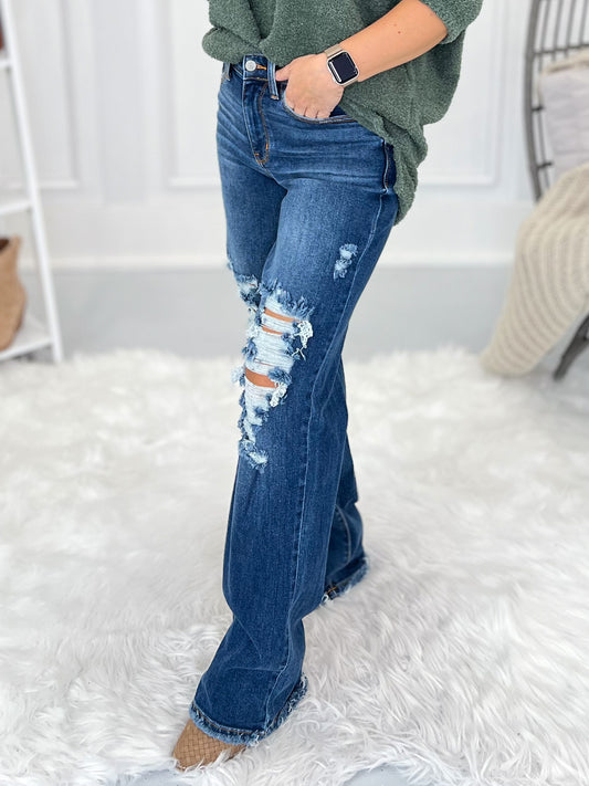 Judy Blue Destroyed Dad Jeans - Final Sale