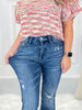 Head Over Heels - Judy Blue Distressed Flare Jeans- Final Sale