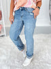 Dial It Back - Judy Blue Bleach Splatter Cuffed Boyfriend Jean