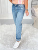 Dial It Back - Judy Blue Bleach Splatter Cuffed Boyfriend Jean