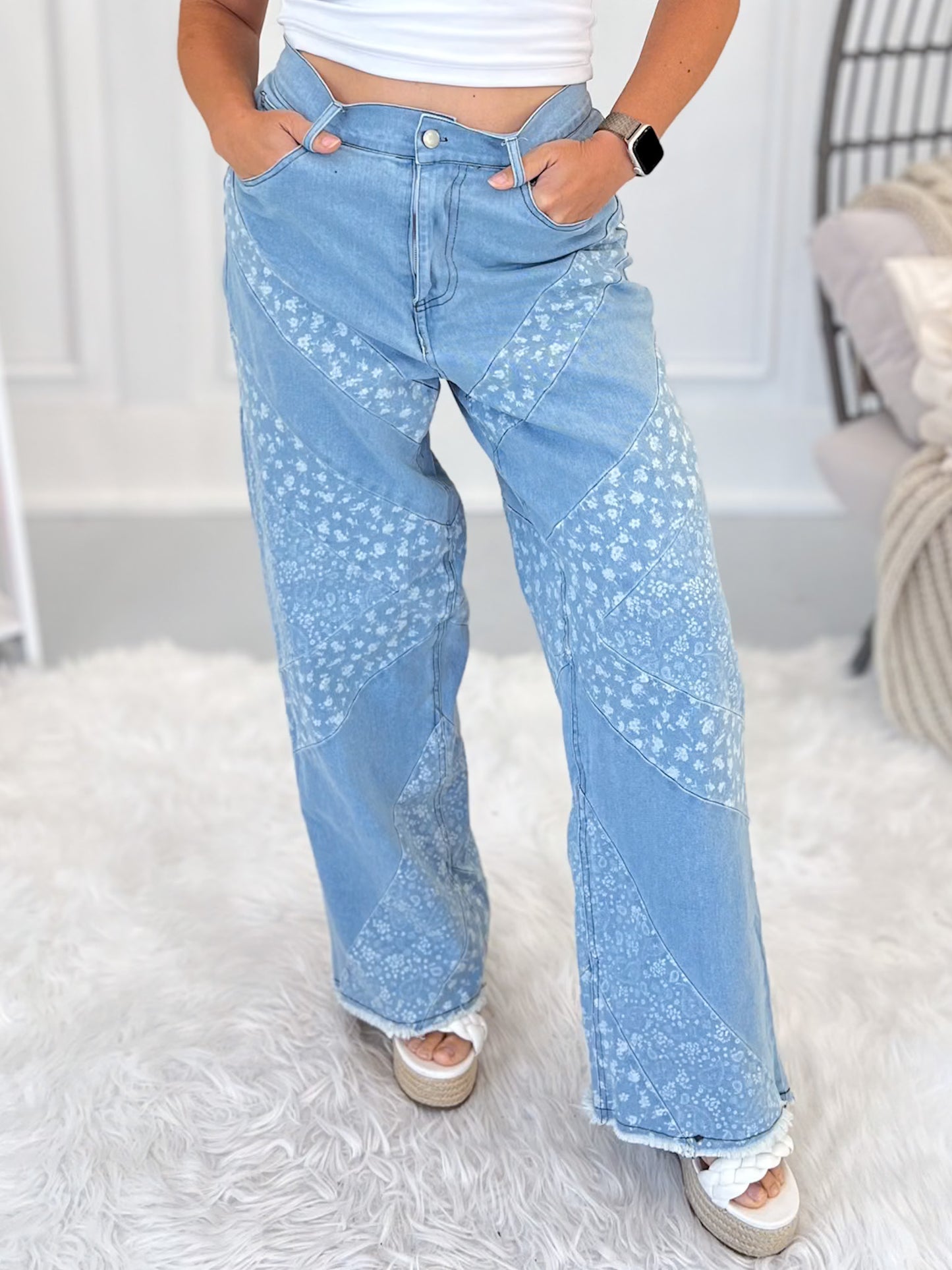 Brought The Vibes Floral Denim