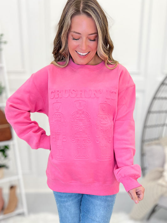 Embossed Nutcracker Sweater - Crushin' It- Final Sale