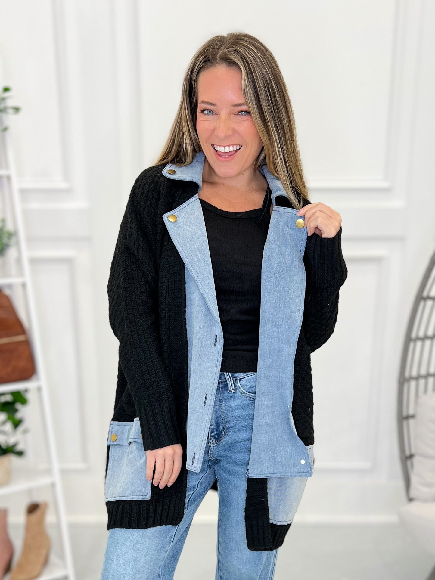 Safe To Say Denim Cardigan Jacket