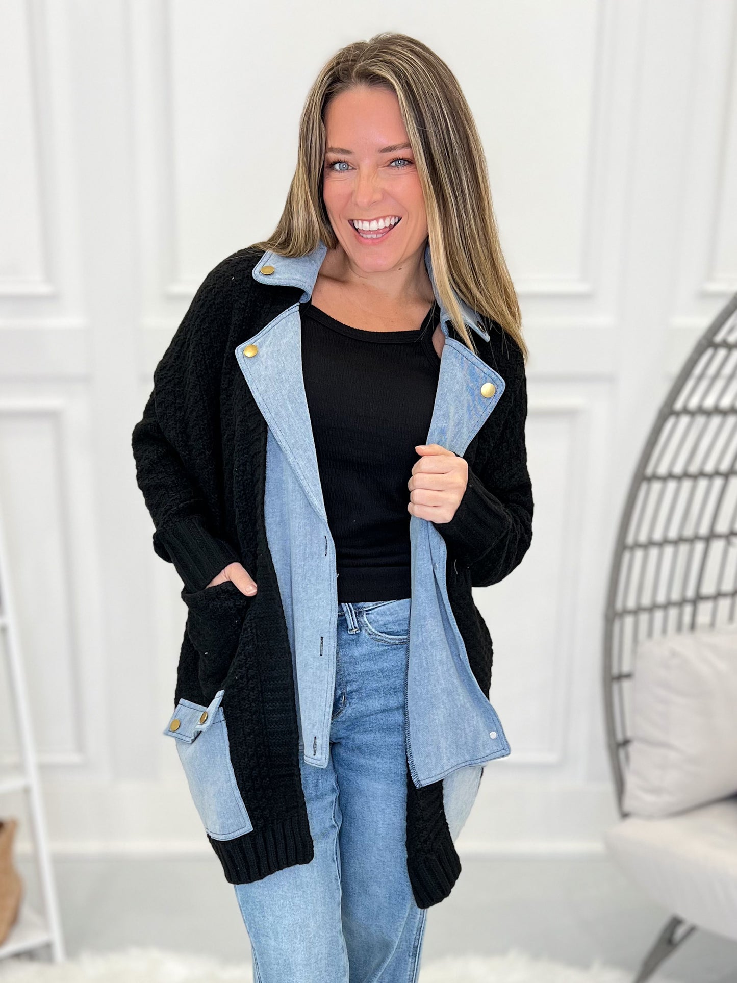 Safe To Say Denim Cardigan Jacket