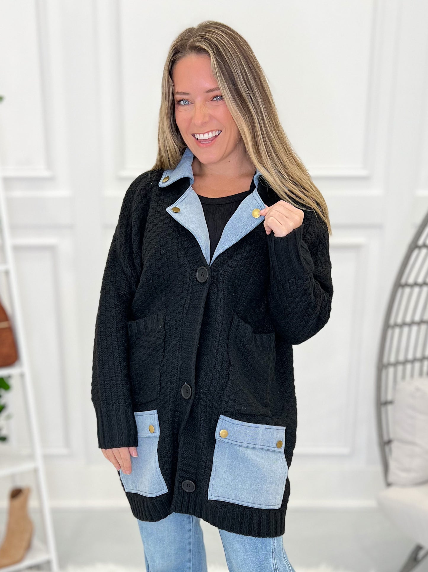 Safe To Say Denim Cardigan Jacket