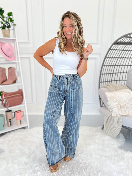 Works Out Great Denim Pants