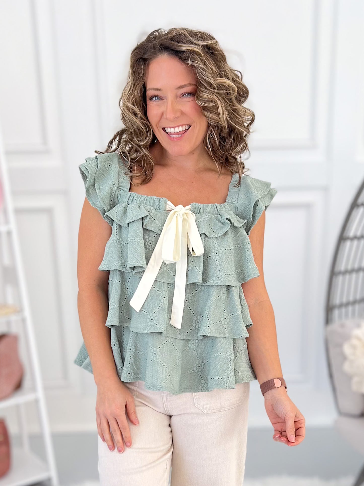 Pistachio Petal Tiered Tank
